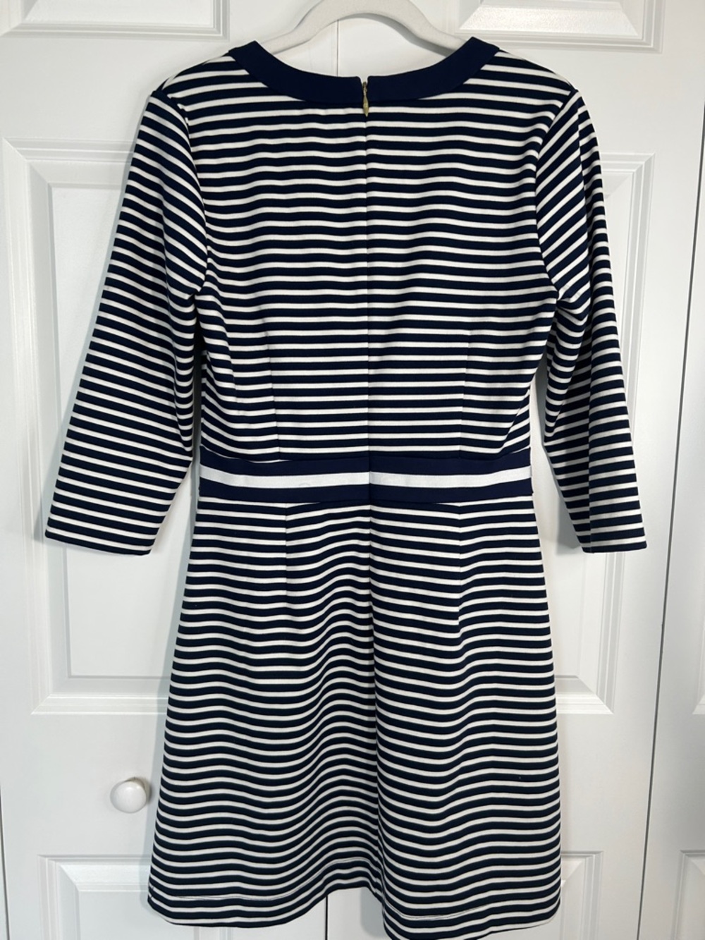 Draper James Navy and White Striped Crewneck Dress - Picture 5 of 6